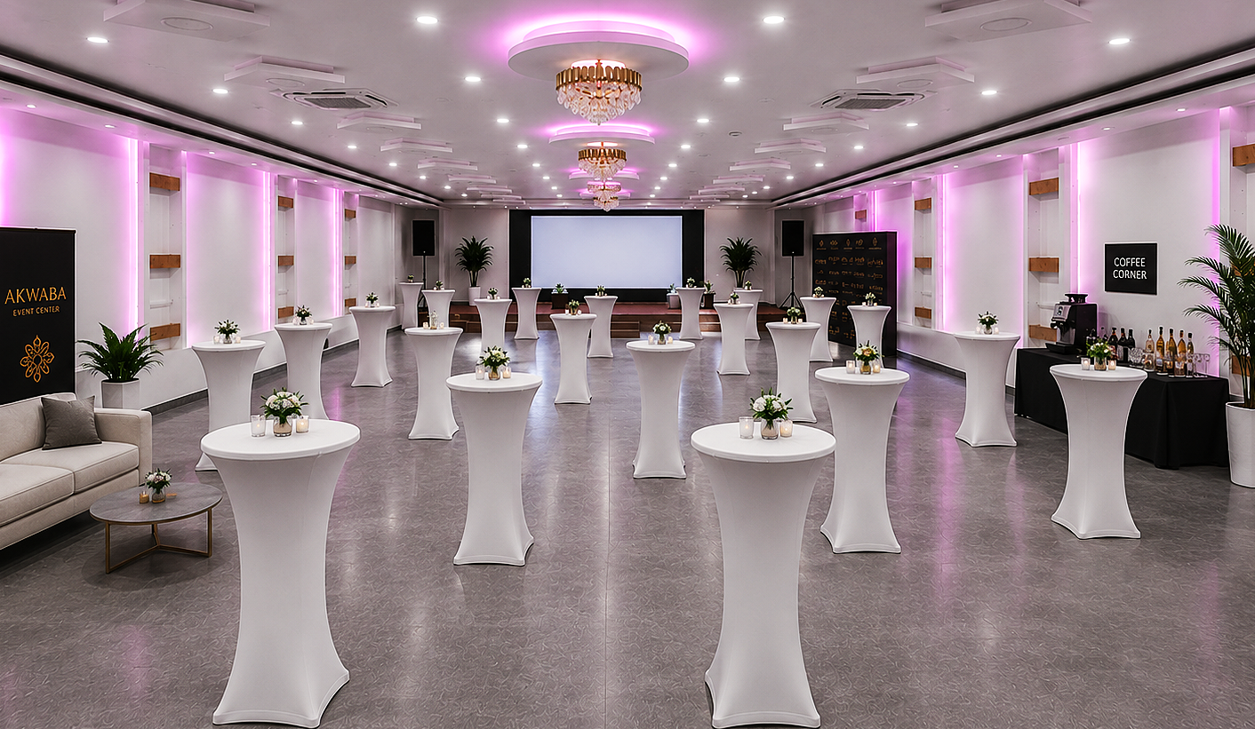 Configuration Cocktail : salle Akwaba Marcory, 420 personnes