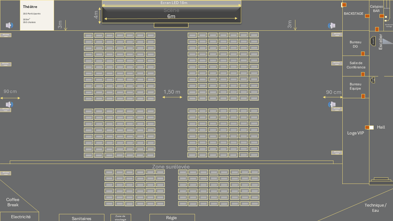 Plan de masse Théâtre, Akwaba Event Center